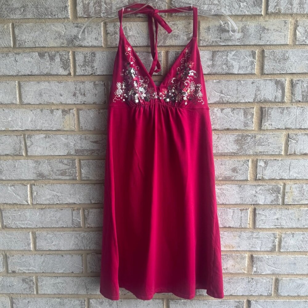 Victoria Secret Fuchsia Halter Sequin Dress